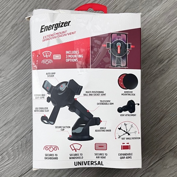 Energizer Car Accessory Dash and Window Extendable Mount, New Open Box - Picture 9 of 9